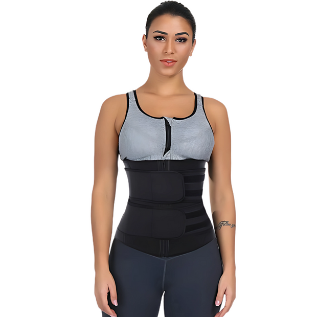 Premium Waist Trainer With Double Compression Straps & Supportive Zipper